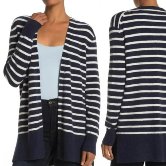 Madewell Cozy Walker Striped Merino Wool Alpaca Blend Cardigan Sweater Size L - Picture 1 of 8